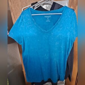 Torrid Teal V-Neck Short Sleeve Tee